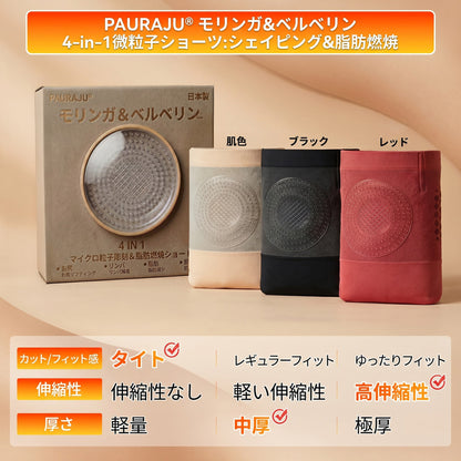 公式ブランドストア | 🌻🌻PAURAJU® 2026 モリンガ＆ベルベリン配合 4-in-1 微粒子スカルプト＆脂肪燃焼ショートパンツ